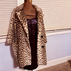 Leopard Print Faux Fur Coat